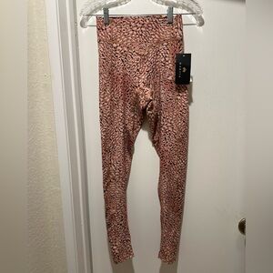 NWT Mariia Dance Leggings Style MEO42 in Pink & Tan Animal Print Size Small